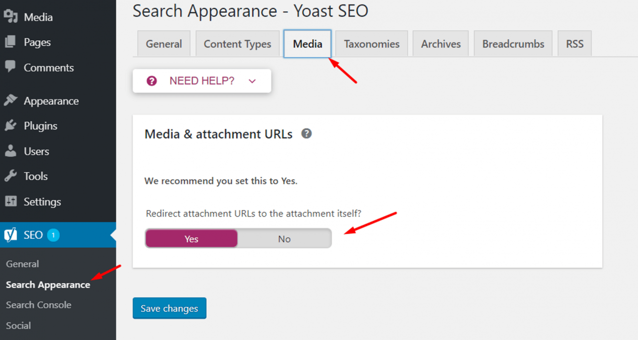 Chuyển hướng trang đính kèm WordPress: Yoast chuyển hướng tập tin đính kèm WordPress