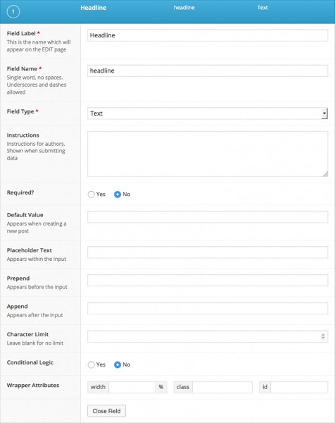 Custom Field Wordpress là gì? Sử dụng như thế nào? 6 Thiết lập Field Settings trong Advanced Custom Fields