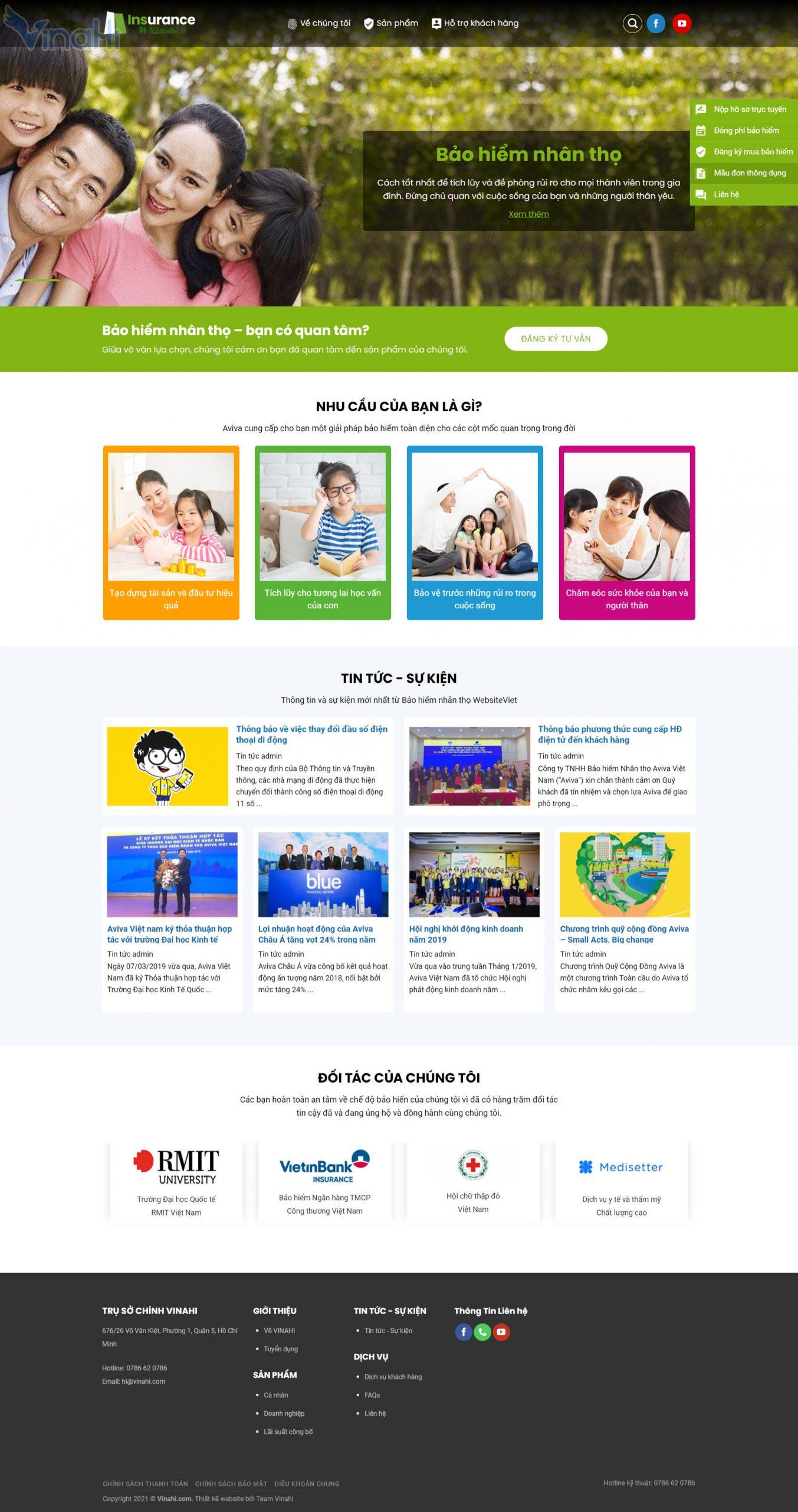 Mẫu website bán bảo hiểm - BH11 - Trang chủ