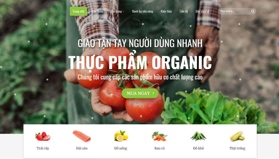 Mẫu website sản phẩm nông nghiệp - BH08