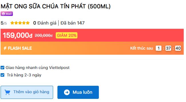 Mẫu website bán tổng hợp giống voso.vn - BH22 10 Chức năng Flash Sale - Website bán tổng hợp giống voso.vn
