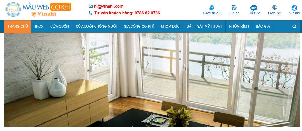 Giao diện Mẫu website bán hàng gia công cơ khí - BH16