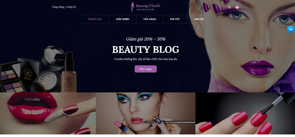 Giao diện mẫu website bán mỹ phẩm - BH19
