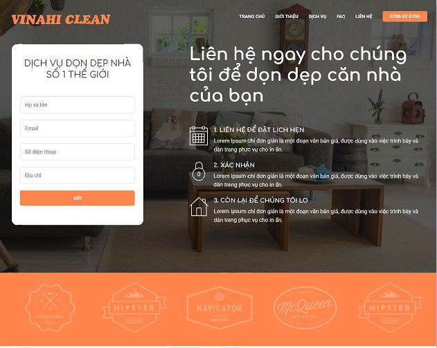 Giao diện Mẫu website công ty giúp việc nhà - DN05