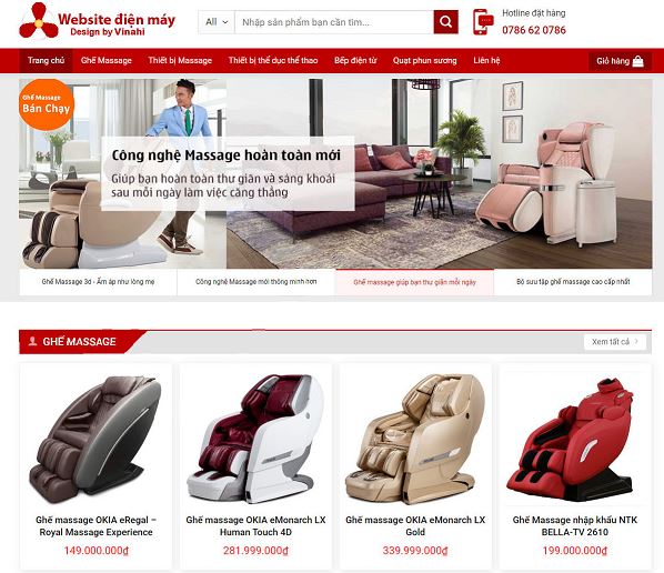 Mẫu website bán ghế massage - BH014