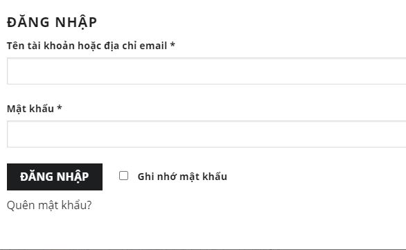 Giao diện mẫu website bán kính VR - BH20 12 Mẫu website bán kính VR - BH20 - Chức năng Đăng nhập